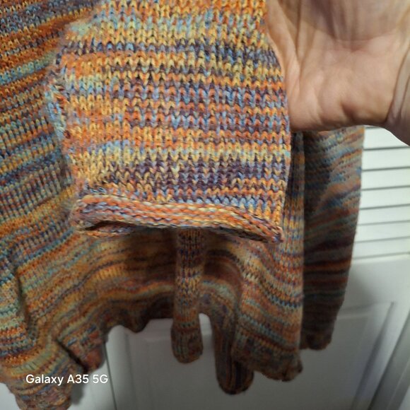 Multicolor Woman Within Open Cardigan Sweater Size 1X 100% Acrylic Lightweight K - Picture 3 of 7
